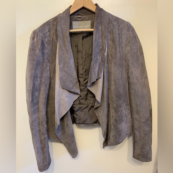 Bod & Christensen drape-front suede jacket - Picture 8 of 15